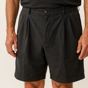 Tommy‎ Bahama Mens Black Pleated Silk Relax Fit Shorts Size 40 Fishing Boat Golf
